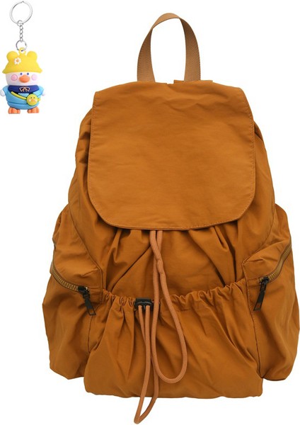 Pliseli Ipli Sırt Çantası Bayanlar Büyük Kapasiteli Flip Öğrenci Okul Çantası Sırt Çantası (Yurt Dışından)