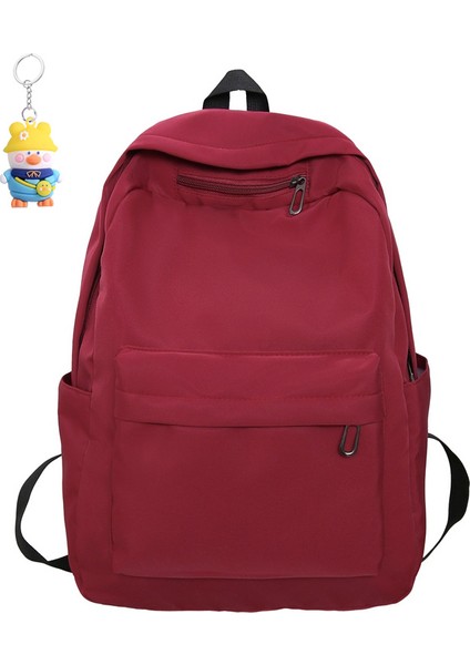 Kadın Sırt Çantası Büyük Kapasiteli Ortaokul ve Lise Öğrencileri Kampüs Okul Çantası Moda Basit ve Çok Yönlü Sırt Çantası (Yurt Dışından)