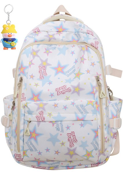 Okul Çantası Kadın Grafiti Ortaokul ve Lise Öğrencileri Büyük Kapasiteli Sırt Çantası (Yurt Dışından)