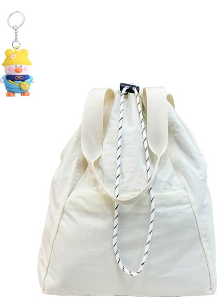 Okul Çantası Büyük Kapasiteli Ipli Manşetli Sırt Çantası El Çantası Kadın Gündelik Basit Çok Fonksiyonlu Omuz Çantası (Yurt Dışından)