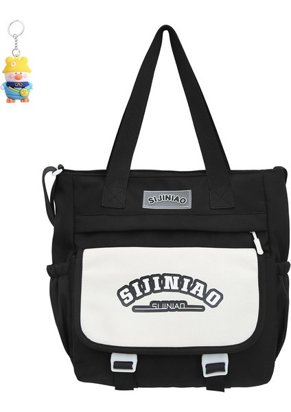 Okul Çantası Kız Lise Üniversite Öğrencileri Moda Çok Yönlü Tote Çantası Omuz Çantası (Yurt Dışından)