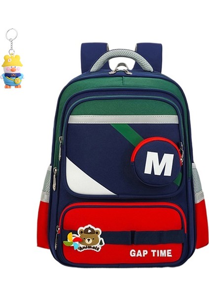 Sırt Çantası Karikatür Sevimli Ilkokul Okul Çantası Kız Basit Hafif Renk Blok Sırt Çantası (Yurt Dışından)