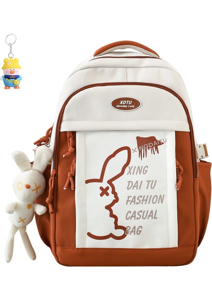 Sırt Çantası Büyük Kapasiteli Bilgisayar Çantası Lise Üniversite Öğrencisi Okul Çantası Sevimli Sırt Çantası (Yurt Dışından)