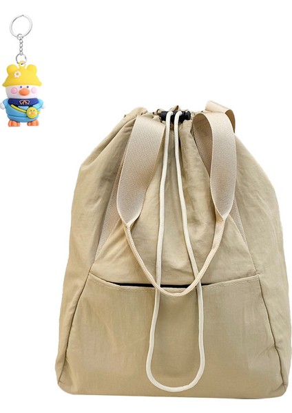 Okul Çantası Büyük Kapasiteli Ipli Manşetli Sırt Çantası El Çantası Kadın Gündelik Basit Çok Fonksiyonlu Omuz Çantası (Yurt Dışından)