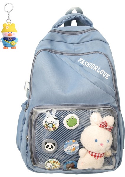 Sevimli Şeffaf Öğrenci Okul Çantası Ortaokul Sırt Çantası Büyük Kapasiteli Seyahat Depolama Sırt (Yurt Dışından)