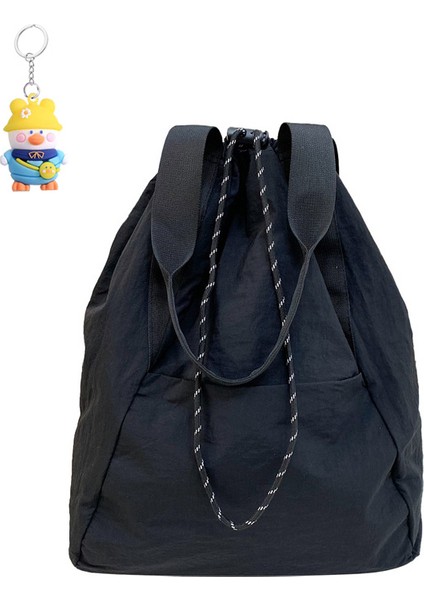 Okul Çantası Büyük Kapasiteli Ipli Manşetli Sırt Çantası El Çantası Kadın Gündelik Basit Çok Fonksiyonlu Omuz Çantası (Yurt Dışından)