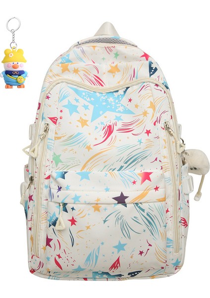 Okul Çantası Kadın Karikatür Ortaokul ve Lise Öğrenci Sırt Çantası Hafif Büyük Kapasiteli Seyahat Sırt Çantası (Yurt Dışından)