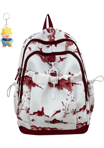 Sırt Çantası Kadın Kampüs Öğrencisi Okul Çantası Kravat Boya Büyük Kapasiteli Okul Çantası Seyahat Basit ve Çok Yönlü Sırt (Yurt Dışından)
