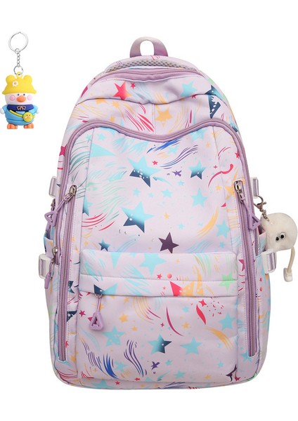 Okul Çantası Kadın Karikatür Ortaokul ve Lise Öğrenci Sırt Çantası Hafif Büyük Kapasiteli Seyahat Sırt Çantası (Yurt Dışından)