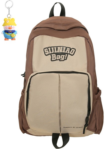 Rahat Basit Moda Sırt Çantası Kız Üniversite Öğrencileri Ortaokul ve Lise Kampüs Okul Çantası Açık Hava Hafif Seyahat (Yurt Dışından)