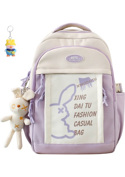 Sırt Çantası Büyük Kapasiteli Bilgisayar Çantası Lise Üniversite Öğrencisi Okul Çantası Sevimli Sırt Çantası (Yurt Dışından)