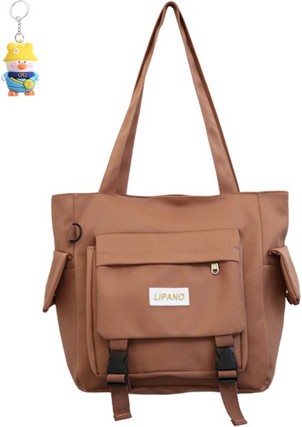 Gündelik Omuz Çantası Büyük Kapasiteli Orta ve Lise Öğrenci Okul Çantası Çift Tote Çantası (Yurt Dışından)