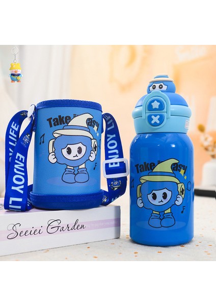 Çocuk Termos Bardağı 316 Paslanmazçelik Su Bardağıçift Içecek Pipetli Bardağı Bebeköğrenci Bardağı (Yurt Dışından)