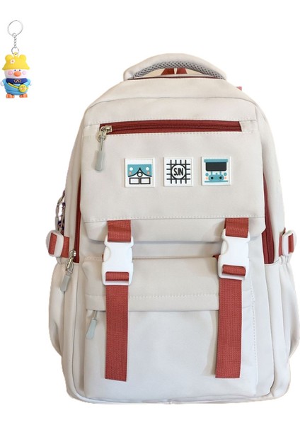 Moda Büyük Kapasiteli Sırt Çantası Erkek Lise Seyahat Sırt Çantası Üniversite Öğrencileri Çok Yönlü Okul Çantası (Yurt Dışından)