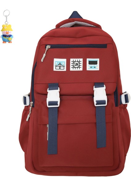 Moda Büyük Kapasiteli Sırt Çantası Erkek Lise Seyahat Sırt Çantası Üniversite Öğrencileri Çok Yönlü Okul Çantası (Yurt Dışından)