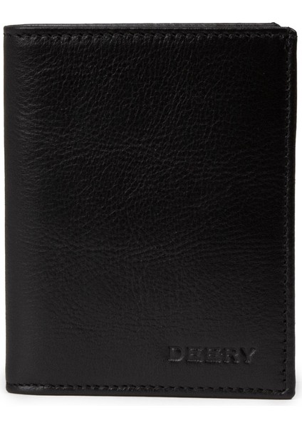 Hakiki Deri Siyah Dikey Erkek Cüzdanı - 00216MSYHZ01