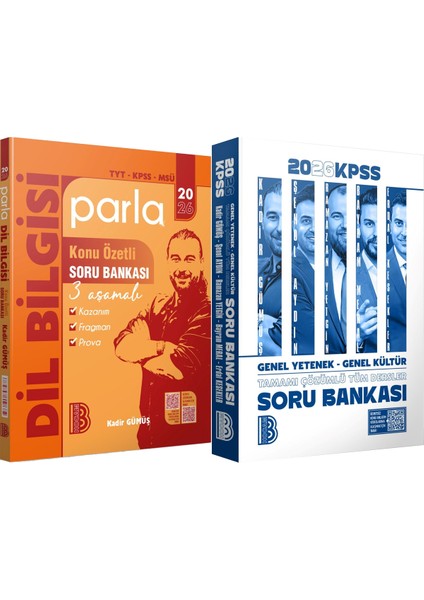 2026 Kpss Tüm Dersler Tamamı Çözümlü Soru Bankası - 2026 Parla Dilbilgisi Soru Bankası