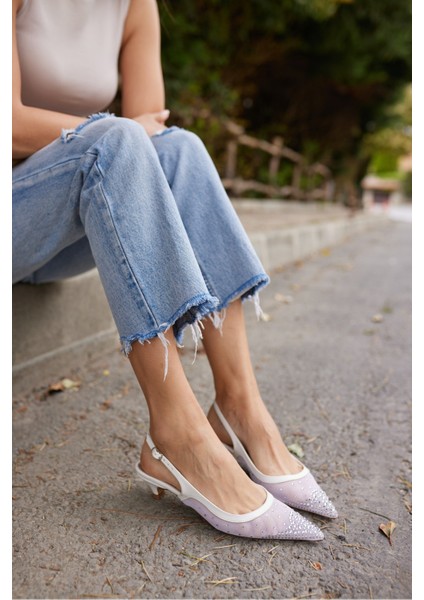 Poya Kadın Sıyah Tul Tas Mını Topuklu Ayakkabı