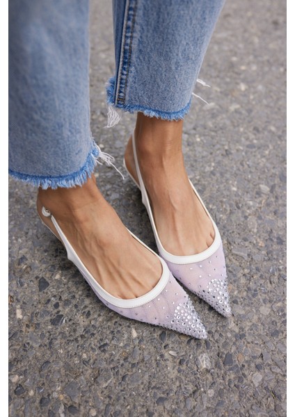 Poya Kadın Sıyah Tul Tas Mını Topuklu Ayakkabı