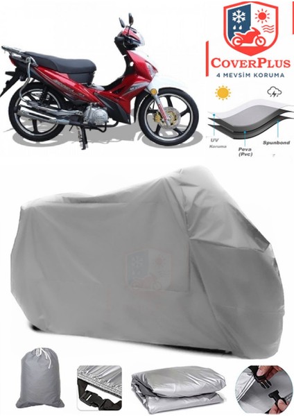 Arora Ar 100-B Gri Motorsiket Brandası Motor Örtüsü Çadır Su Geçirmez Motosiklet Kılıfı Motor Brandası