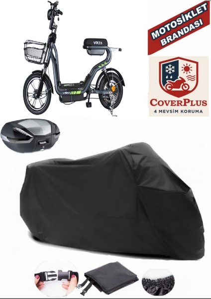 Volta Vsm Motor Brandası Siyah Arka Çanta Uyumlu Motorsiket Brandası Motor Örtüsü Çadır Su Geçirmez Motosiklet Kılıfı Motor Brandası