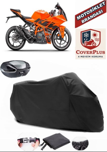 Ktm 390 Rc Siyah Arka Çanta Uyumlu Motorsiket Brandası Motor Örtüsü Çadır Su Geçirmez Motosiklet Kılıfı Motor Brandası