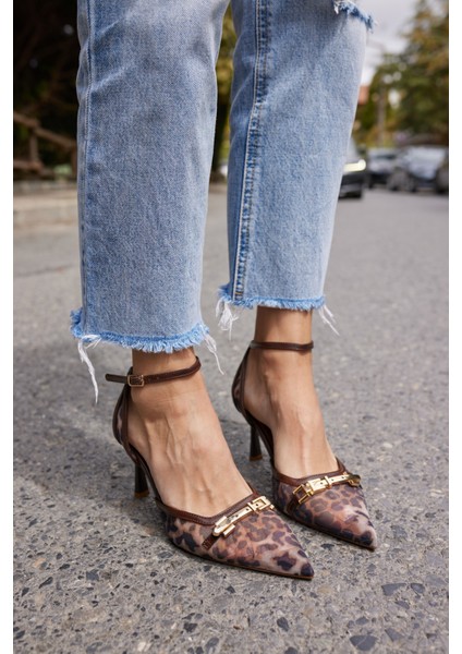 Dennıs Kadın Bordo Leoapar Tul Detay Topuklu Ayakkabı modelleri