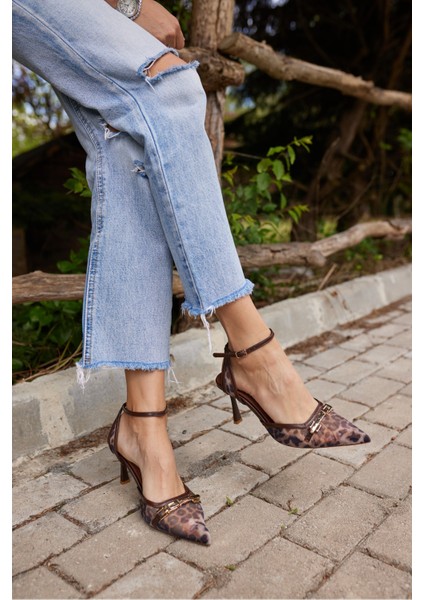 Dennıs Kadın Bordo Leoapar Tul Detay Topuklu Ayakkabı