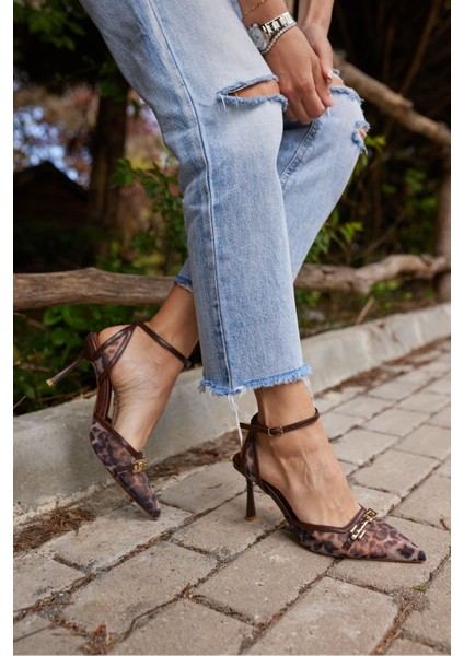 Dennıs Kadın Bordo Leoapar Tul Detay Topuklu Ayakkabı