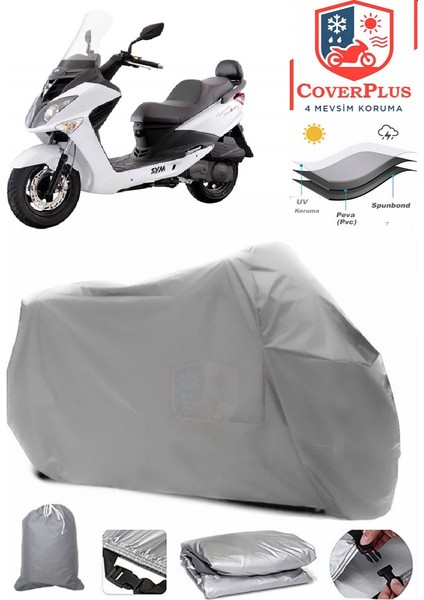 Sym Joyride Evo 200 Gri Motorsiket Brandası Motor Örtüsü Çadır Su Geçirmez Motosiklet Kılıfı Motor Brandası