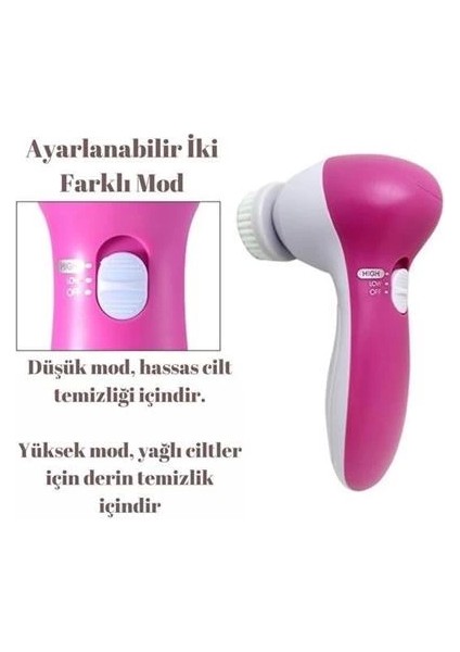 Pilli Yüz Cilt Temizleme Cihazı Siyah Nokta Peeling Fırça Seti Vücut Yüz Bakımı Masaj Aleti