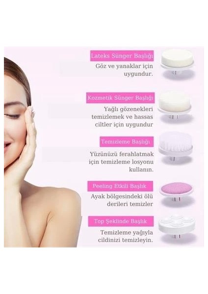 Pilli Yüz Cilt Temizleme Cihazı Siyah Nokta Peeling Fırça Seti Vücut Yüz Bakımı Masaj Aleti