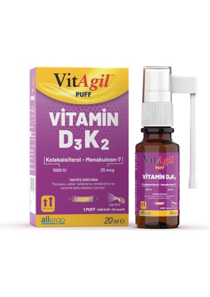 Vitagil Puff Vitamin D3K2 Sprey 20 ml