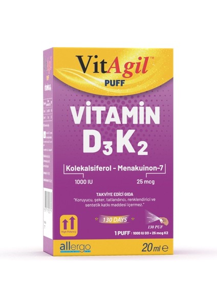 Vitagil Puff Vitamin D3K2 Sprey 20 ml fiyatları