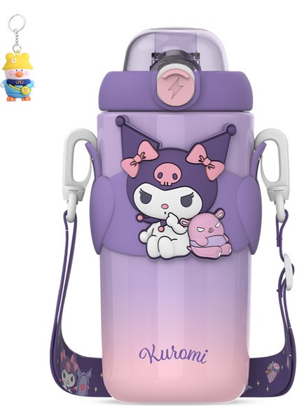 Sanrio Kulomi Çocuk Termos Bardağı Öğrenci Kız Çilek Ayı Pipetli Su Bardağı Sevimli Kız Bardağı (Yurt Dışından)
