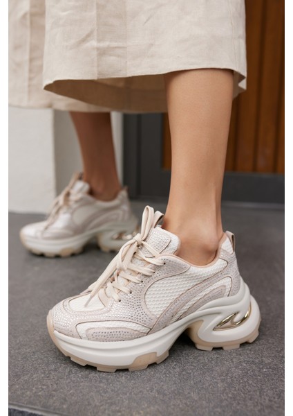Sochı Kadın Bej Tas Detay Ithal Taban Sneaker