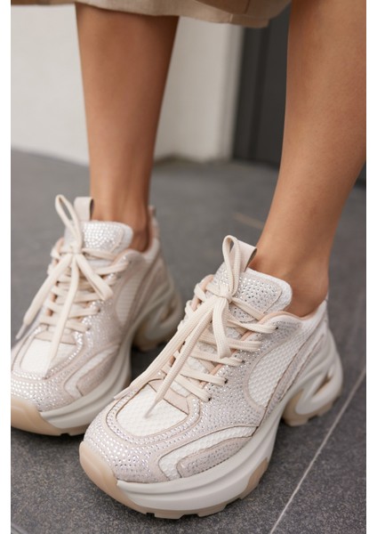 Sochı Kadın Bej Tas Detay Ithal Taban Sneaker