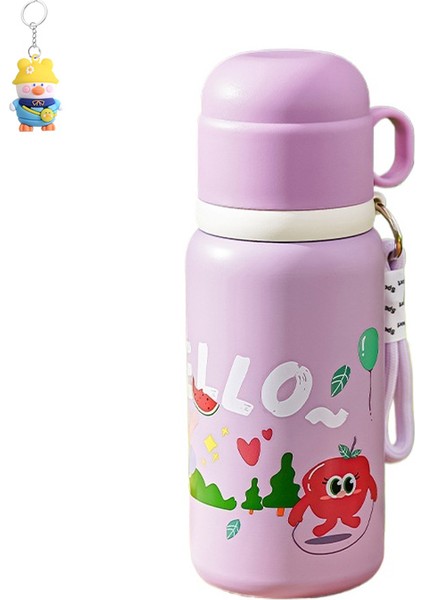 316 Paslanmaz Çelik Termos Bardak Graffiti Çocuk Karikatür Su Bardakları Bir Bardak Iki Kapaklı Açık Taşınabilir Ipli Savcı (Yurt Dışından)