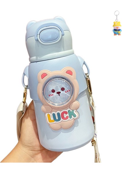 Sevimli Çocuk Termos Bardak Karikatür Taşınabilir Öğrenci Çocuk Pipetli Su Bardağı (Yurt Dışından)