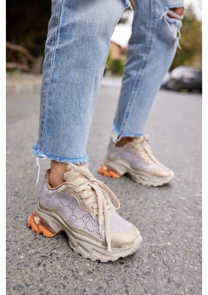 Vıva Kadın Sıyah Tul Tas Detay Ithal Taban Sneaker