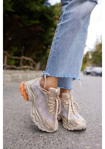 Vıva Kadın Sıyah Tul Tas Detay Ithal Taban Sneaker modelleri