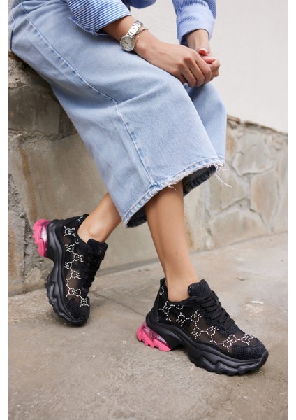 Vıva Kadın Sıyah Tul Tas Detay Ithal Taban Sneaker fiyatları