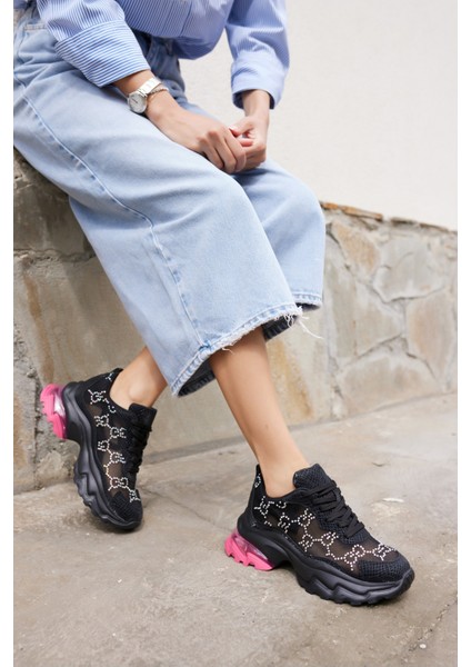 Vıva Kadın Sıyah Tul Tas Detay Ithal Taban Sneaker fırsatları