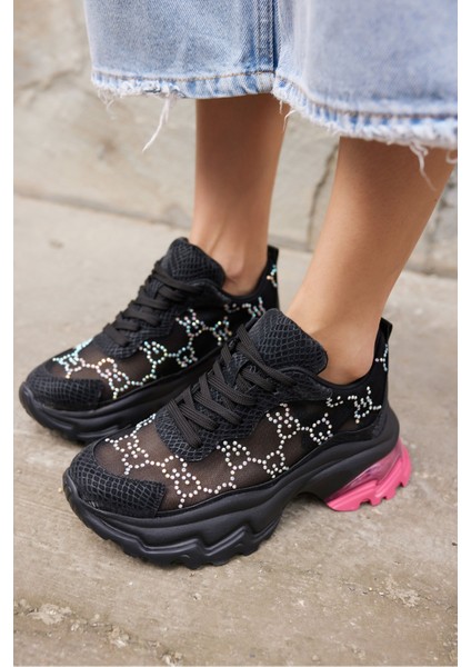 Vıva Kadın Sıyah Tul Tas Detay Ithal Taban Sneaker indirimleri