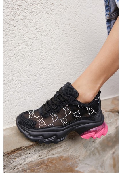 Vıva Kadın Sıyah Tul Tas Detay Ithal Taban Sneaker