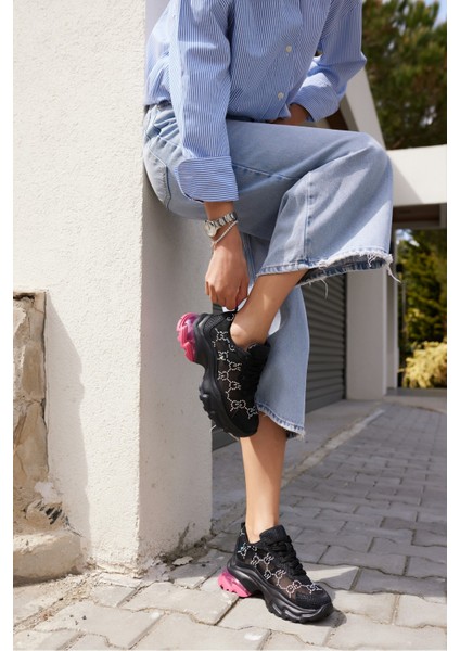 Vıva Kadın Sıyah Tul Tas Detay Ithal Taban Sneaker