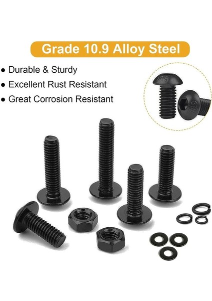 1120PCS Metrik Vidalı Çiftlik M3/m4/m5/m6, Cıvatalar ve Fındık Kiti, Metrik Cıvata Çiftliği, Sınıf 10.9 Alaşımlı Çelik (Yurt Dışından) modelleri