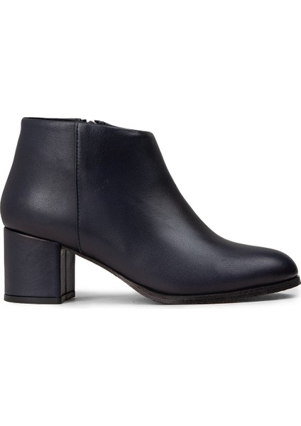 Kadın Hakiki Deri Lacivert Fermuarlı Bot - A3324ZLCVC01