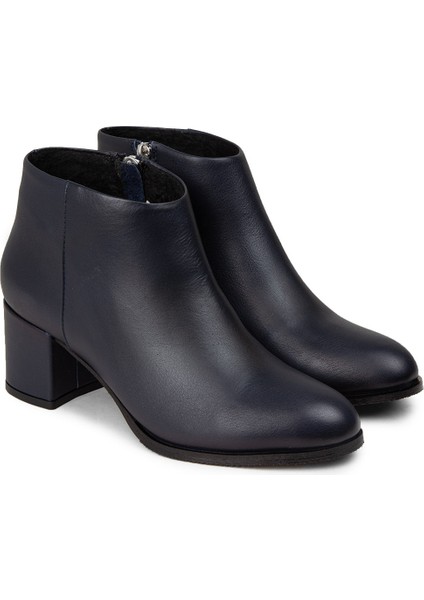 Kadın Hakiki Deri Lacivert Fermuarlı Bot - A3324ZLCVC01 modelleri