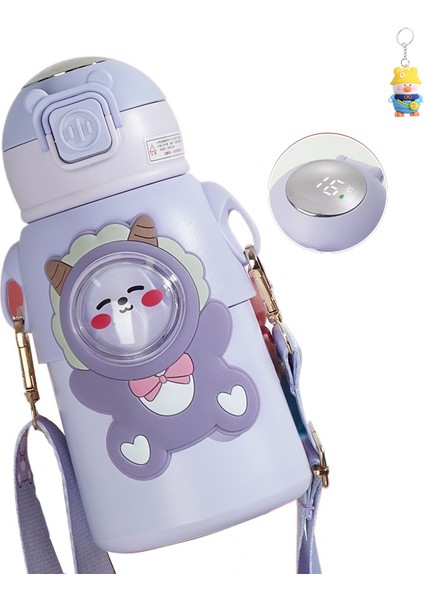 Çocuk Termos Bardağı Taşınabilir Askı Akıllı Sıcaklık Ölçümü Yalıtımlı Su Bardağı (Yurt Dışından)